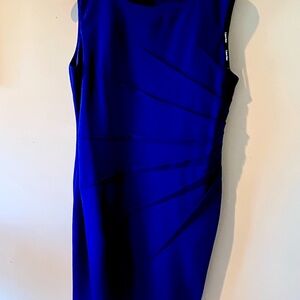 Beautiful Royal Blue Calvin Klein sheath dress Starburst detail at front